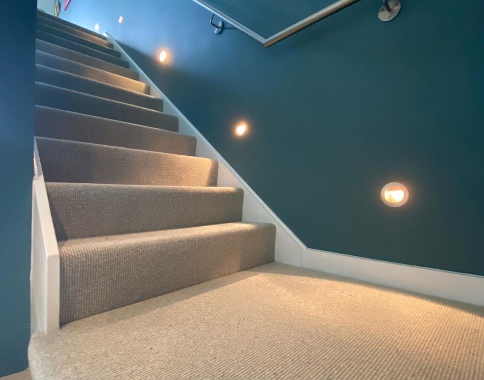 Luxury Stair Carpets with green walls