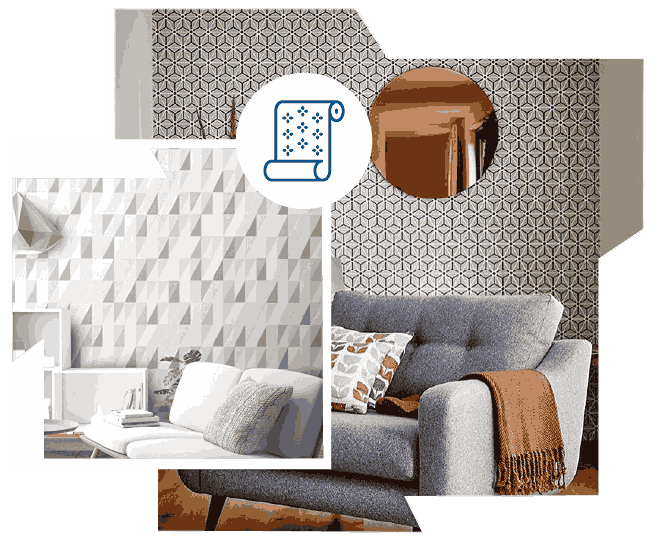 Stylish Living room wallpaper Dubai