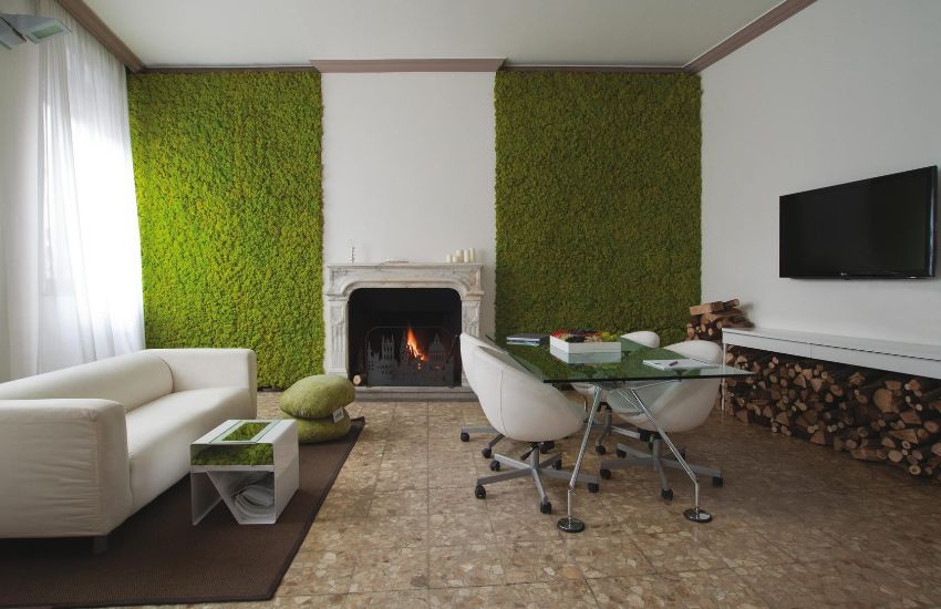 Craft Living Room Wall With Lush Green Grass