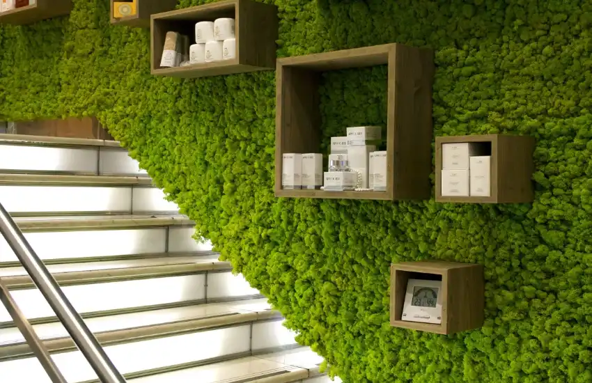- Vertical Grass Wall Decor For Staircase (1)